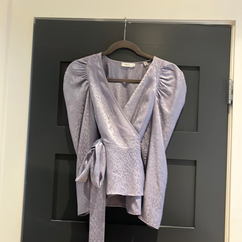 A.L.C. Silk brocade blouse lavender size 4